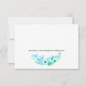 Boho Turquoise Poppies und Ferns Wedding RSVP Karte (Rückseite)