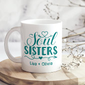Boho Turquoise Soul Sisters Script Individuelle Na Kaffeetasse