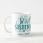 Boho Turquoise Soul Sisters Script Individuelle Na Kaffeetasse (Links)