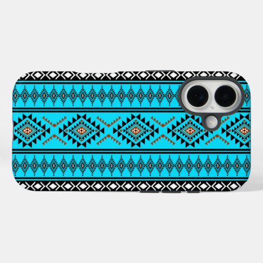 Boho Turquoise Tribal iPhone Case (Rückseite (Horizontal))