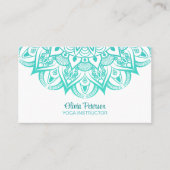 Boho Turquoise und Aquamarin Yoga Instructor Manda Visitenkarte (Vorderseite)