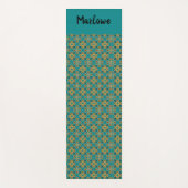 Boho Turquoise und Gold marokkanische Tile Yogamatte (Vorderseite)