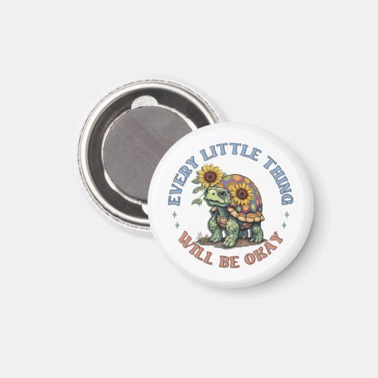 Boho Turtle Every little Thing positivity Hippie Magnet (Vorderseite/Rückseite)