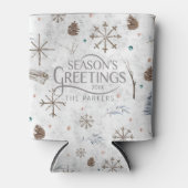 Boho Twigs & Pinecone Weihnachtsausweis986 Dosenkühler (Vorderseite)