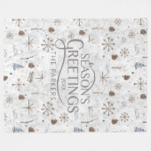 Boho Twigs & Pinecone Weihnachtsausweis986 Fleecedecke (Vorderseite (Horizontal))