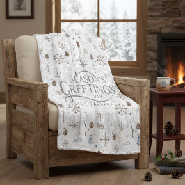 Boho Twigs & Pinecone Weihnachtsausweis986 Fleecedecke