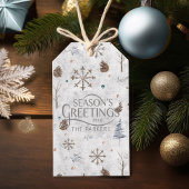 Boho Twigs & Pinecone Weihnachtsausweis986 Geschenkanhänger