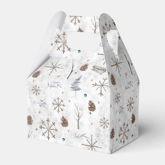 Boho Twigs & Pinecone Weihnachtsausweis986 Geschenkschachtel (Rückseite)