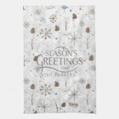 Boho Twigs & Pinecone Weihnachtsausweis986 Geschirrtuch (Vertikal)