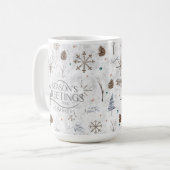 Boho Twigs & Pinecone Weihnachtsausweis986 Kaffeetasse (Vorderseite Links)