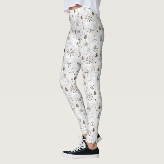 Boho Twigs & Pinecone Weihnachtsausweis986 Leggings (Links)