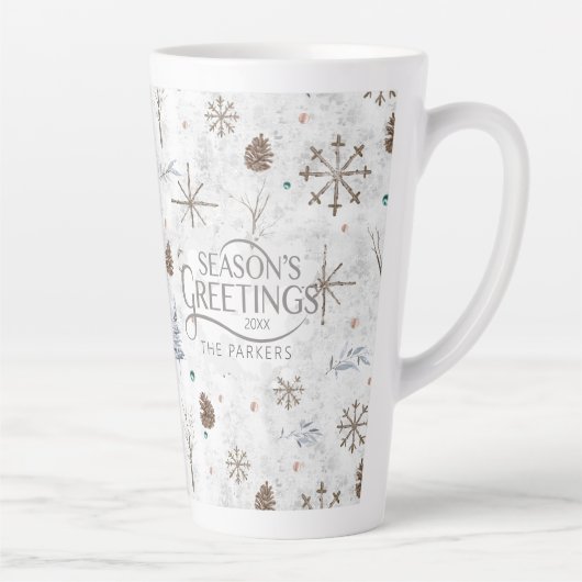 Boho Twigs & Pinecone Weihnachtsausweis986 Milchtasse (Rechts)