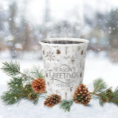Boho Twigs & Pinecone Weihnachtsausweis986 Pappbecher