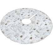 Boho Twigs & Pinecone Weihnachtsausweis986 Polyester Weihnachtsbaumdecke (Schrägansicht)