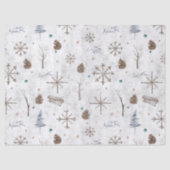 Boho Twigs & Pinecone Weihnachtsausweis986 Seidenpapier (Vorderseite)