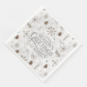 Boho Twigs & Pinecone Weihnachtsausweis986 Serviette (Ecke)