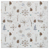 Boho Twigs & Pinecone Weihnachtsausweis986 Stoff (Muster)