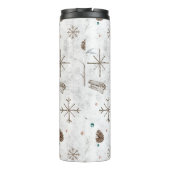 Boho Twigs & Pinecone Weihnachtsausweis986 Thermosbecher (Rückseite)