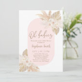 Boho Twin Girls Babydusche Einladung (Stehend Vorderseite)