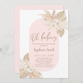 Boho Twin Girls Babydusche Einladung (Vorne/Hinten)