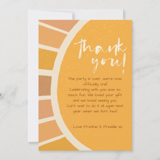 Boho Twins Erster Ausflug rund um das Sun Foto 1 G Dankeskarte (Vorderseite)