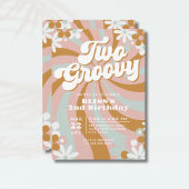 Boho Two Groovy 2. Geburtstag Einladung