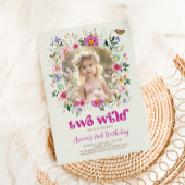 Boho TWO WILD Wildblume 2. Geburtstag Foto Einladung