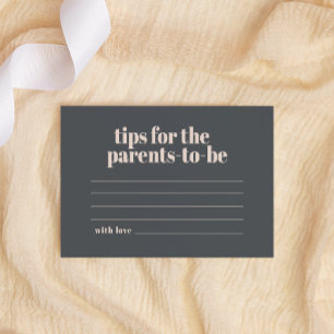Boho-Typografie Baby-Eltern-Tipps Notiz in Rosa Gr Mitteilungskarte