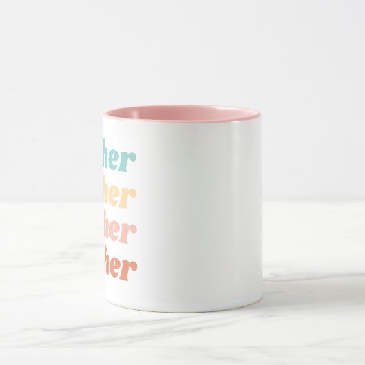 Boho Typographic Teacher Apprecision Tasse (Zentrum)