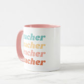 Boho Typographic Teacher Apprecision Tasse (Vorderseite Links)