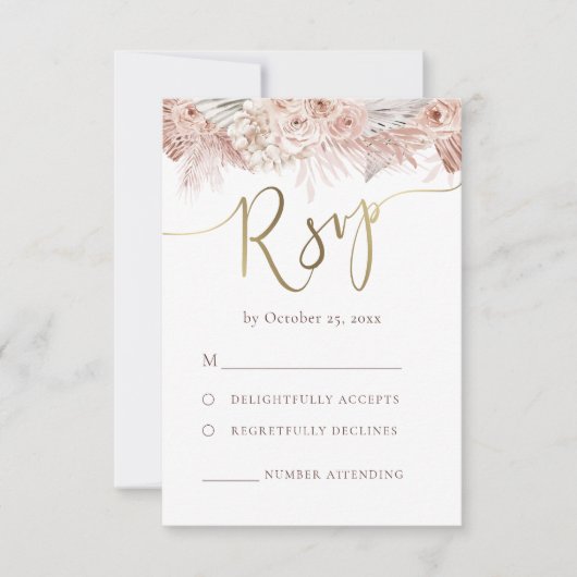 Boho-UAWG-Hochzeit RSVP Karte (Vorderseite)