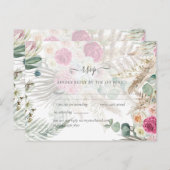 BOHO UAWG Pink Pampas Grass Wedding Postkarte (Vorne/Hinten)