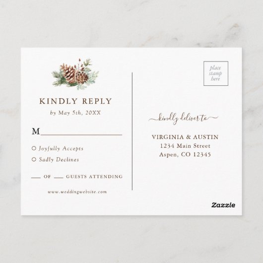 Boho UAWG Wedding Postcard Postkarte (Rückseite)