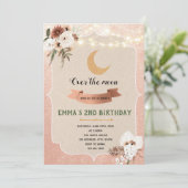 Boho über der Mondeinladung Einladung (Stehend Vorderseite)
