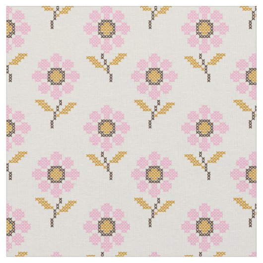 Boho Ukrainian Folk Muster Fabric Stoff (Nahaufnahme)