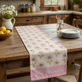 Boho Ukrainische Volksstickerei Kreuzstich Floral Kurzer Tischläufer