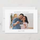 Boho Ultrasound Photo Pregnancy Announcement Card Einladung (Rückseite)