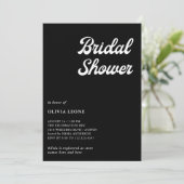 Boho und Retro Black | BRAUTPARTY Einladung (Stehend Vorderseite)