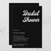 Boho und Retro Black | BRAUTPARTY Einladung (Vorne/Hinten)