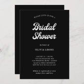 Boho und Retro Black | BRAUTPARTY Einladung (Vorne/Hinten)