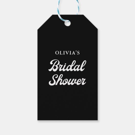 Boho und Retro Black | BRAUTPARTY Geschenkanhänger (Vorderseite)