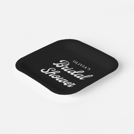 Boho und Retro Black | BRAUTPARTY Pappteller (Gewinkelt)