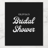 Boho und Retro Black | BRAUTPARTY Weinetikett (Einzelnes Label)