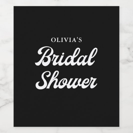 Boho und Retro Black | BRAUTPARTY Weinetikett (Einzelnes Label)