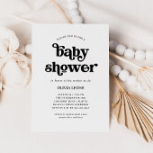 Boho und Retro Black und White | Babydusche Einladung