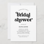 Boho und Retro Black und White | BRAUTPARTY Einladung (Vorderseite)