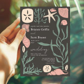 Boho Under Sea Dark Nautical Wedding Einladung