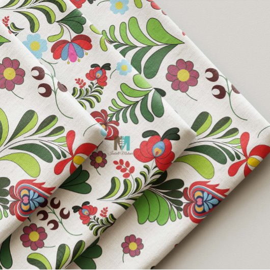 Boho, ungarisches Volksgut, Blumenmuster, Matyo, T Stoff