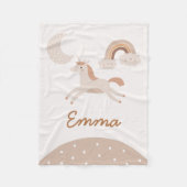 Boho Unicorn Individuelle Name Blanket Fleecedecke (Vorderseite)
