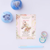 BOHO UNICORN Kinderdusche Einladungen Wasserfarbe Flyer (Einzeln)